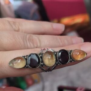 Elegant Multi-Stone Silver Ring